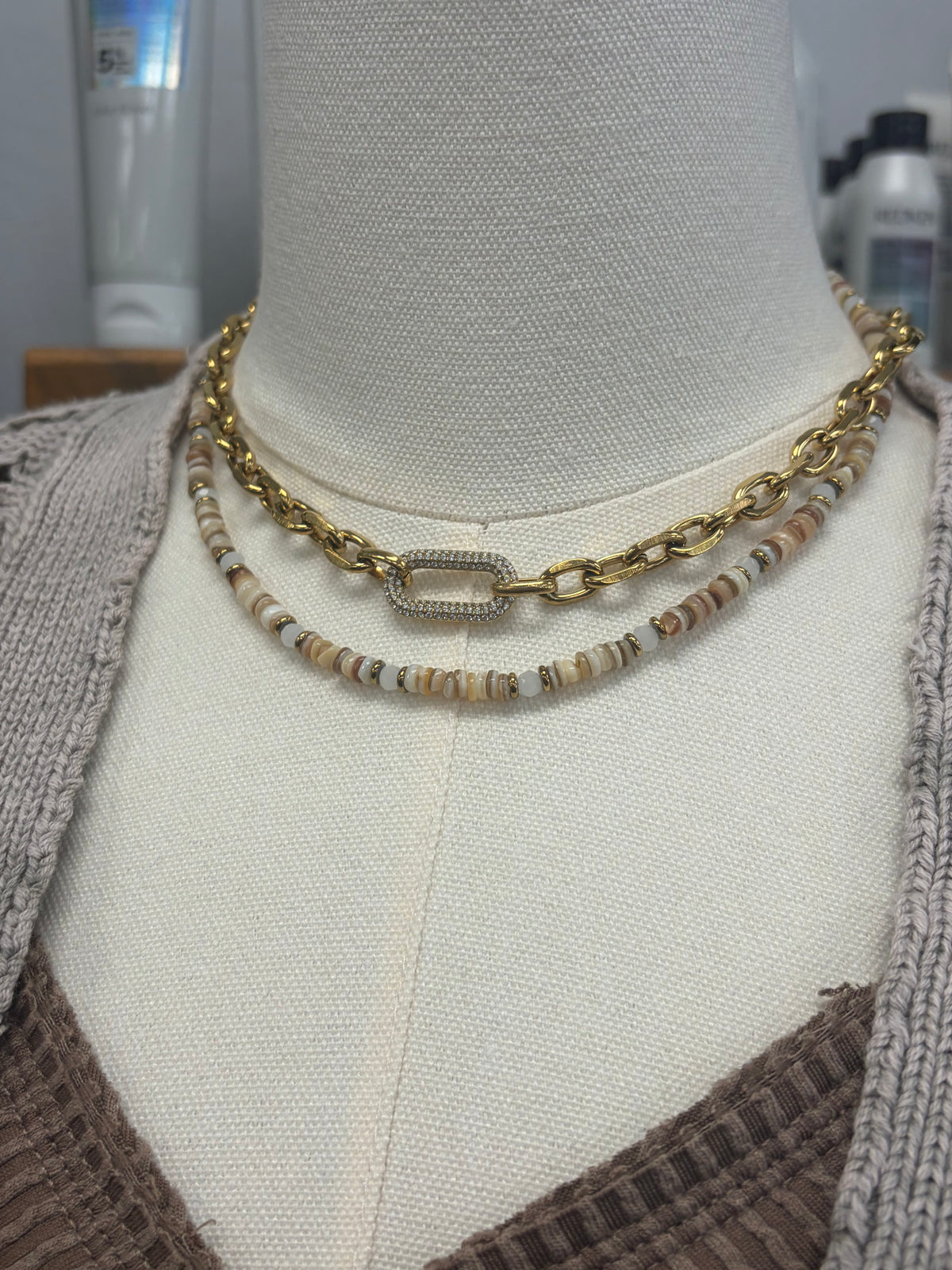 Neutral Beaded Necklace