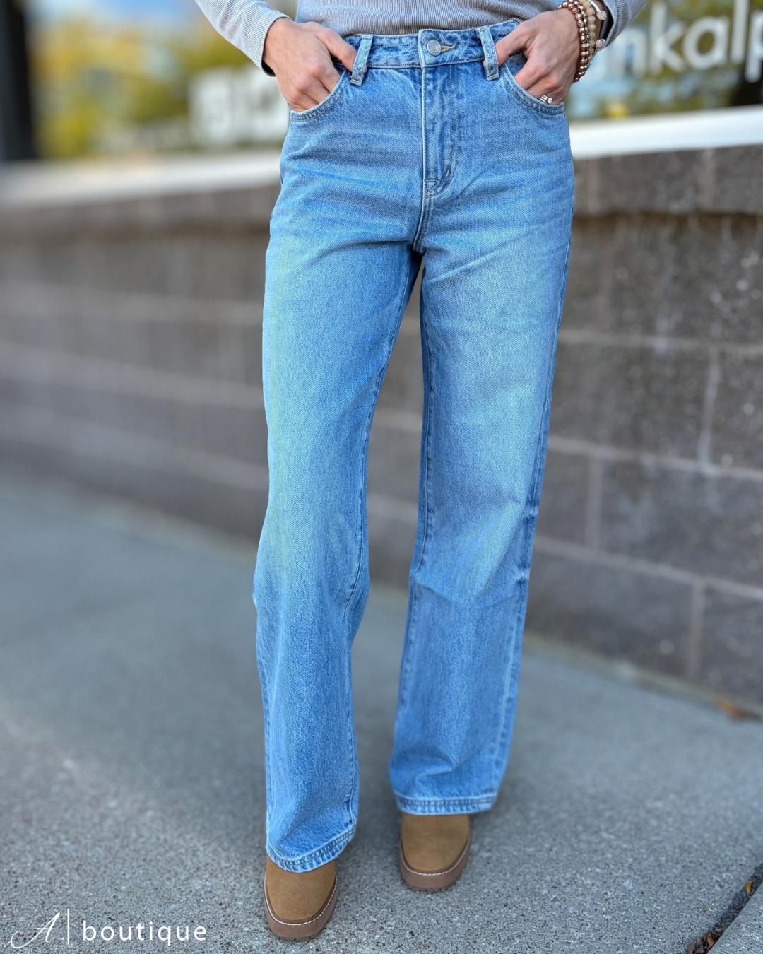 Decker High Rise Straight Leg Denim
