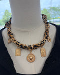 Cheetah Charm Scarf Necklace