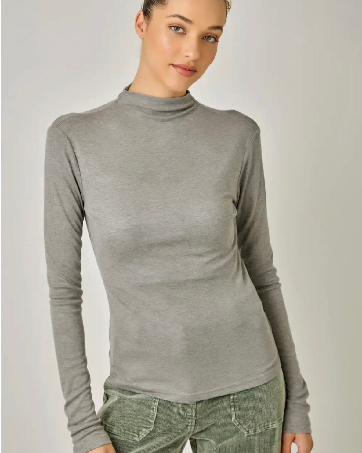 Modal Essential Long Sleeve Mock Neck