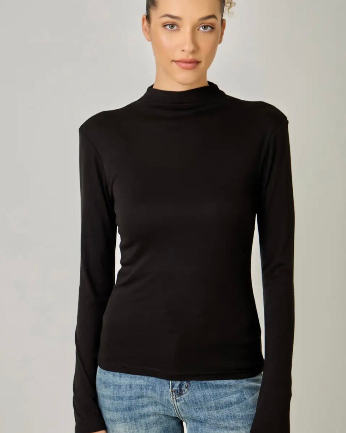 Modal Essential Long Sleeve Mock Neck