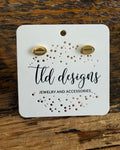 Football Gold Stud Earrings