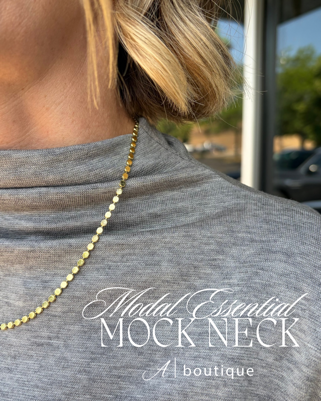 Modal Essential Long Sleeve Mock Neck