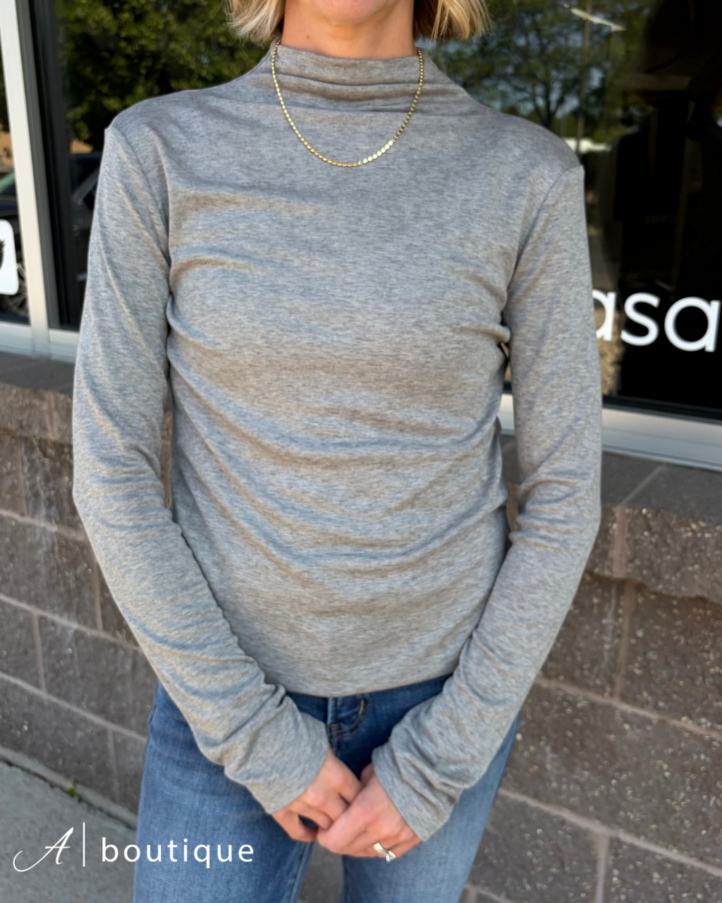 Modal Essential Long Sleeve Mock Neck